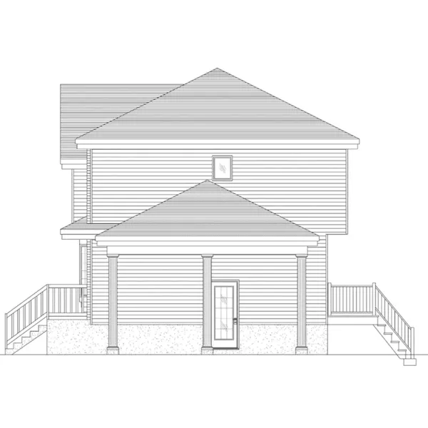 Country House Plan Right Elevation - Fordville Narrow Lot Home 148D-0001 - Shop House Plans and More