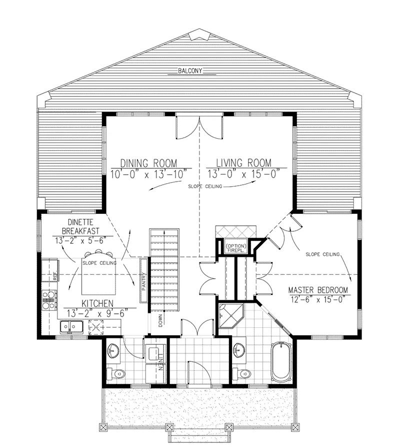 Waterfront House Plan First Floor - 148D-0002 - Shop House Plans and More