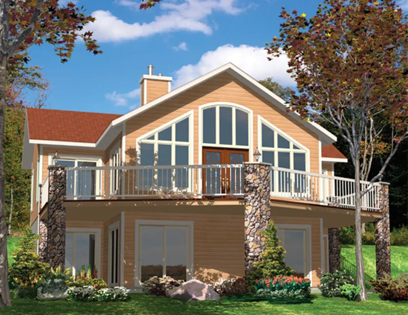 Waterfront House Plan Front of Home - 148D-0002 - Shop House Plans and More