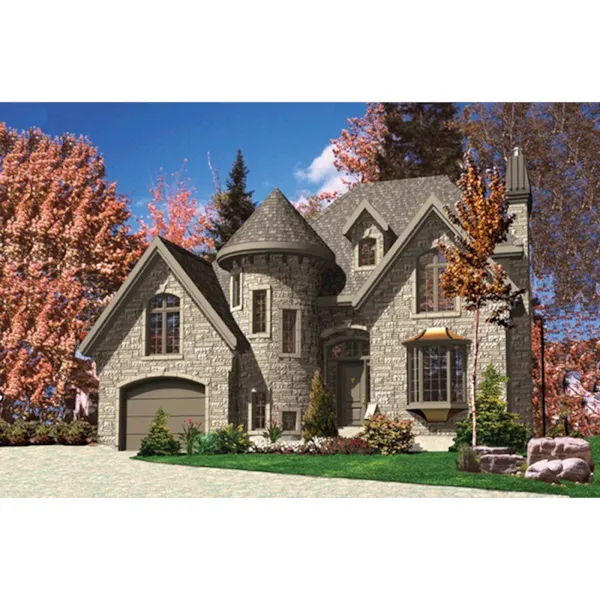 Country French House Plan Front Image - Leon Place European Home 148D-0003 - Shop House Plans and More