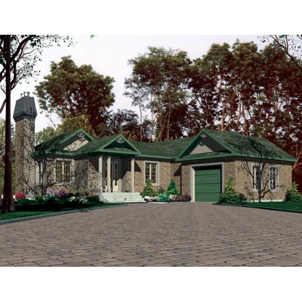 Bungalow House Plan Front of Home - Lindenwald Ranch Home 148D-0005 - Shop House Plans and More