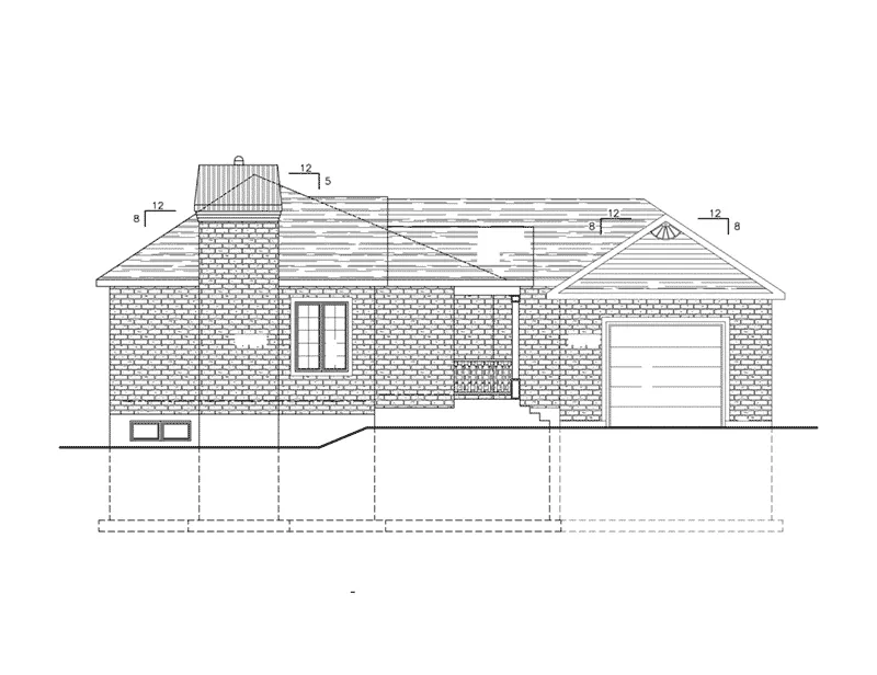 Bungalow House Plan Left Elevation - 148D-0005 - Shop House Plans and More
