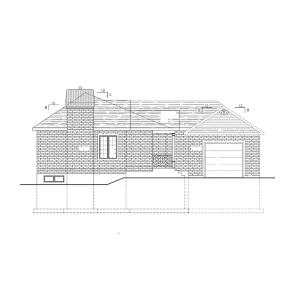 Bungalow House Plan Left Elevation - Lindenwald Ranch Home 148D-0005 - Shop House Plans and More