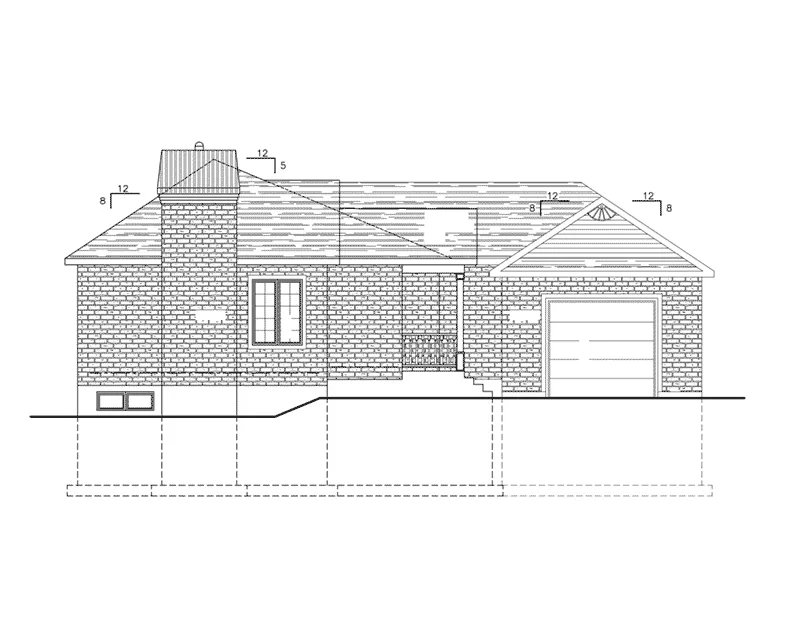 Bungalow House Plan Right Elevation - 148D-0005 - Shop House Plans and More