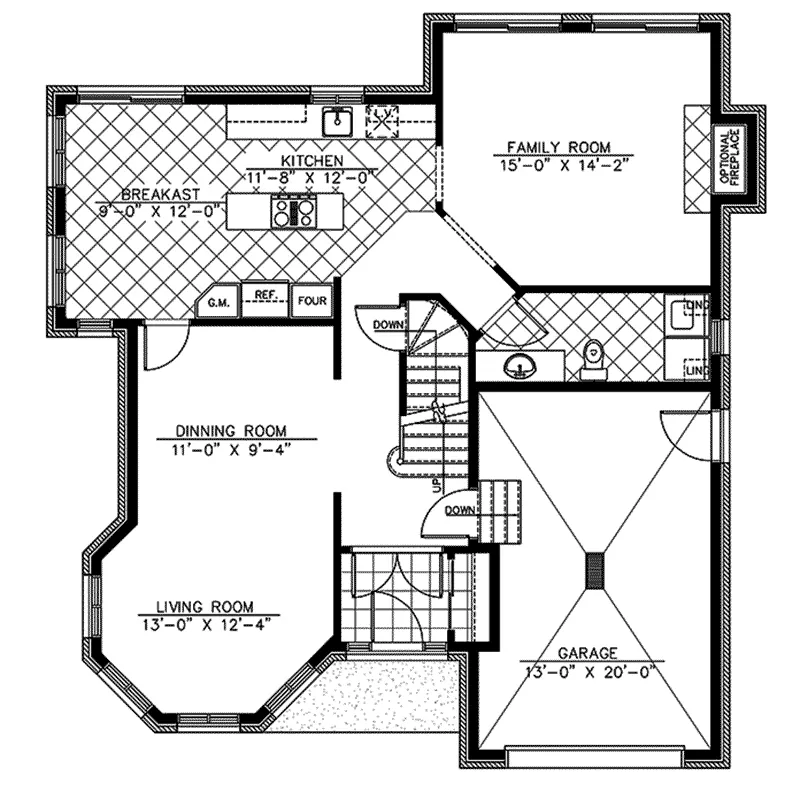 Cabin & Cottage House Plan First Floor - 148D-0006 - Shop House Plans and More