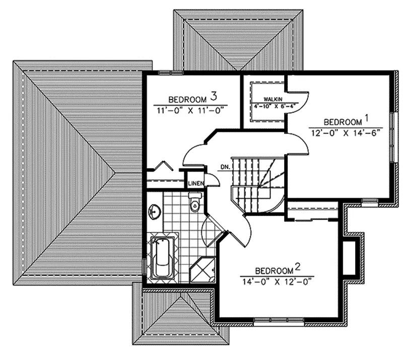 Cabin & Cottage House Plan Second Floor - 148D-0007 - Shop House Plans and More