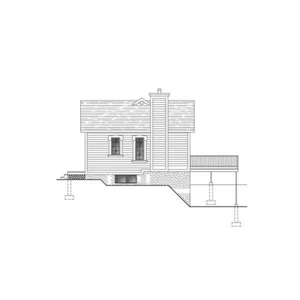 Bungalow House Plan Right Elevation - Ocean Cove Vacation Home 148D-0008 - Shop House Plans and More