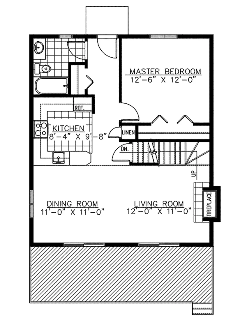 Cabin & Cottage House Plan First Floor - 148D-0009 - Shop House Plans and More