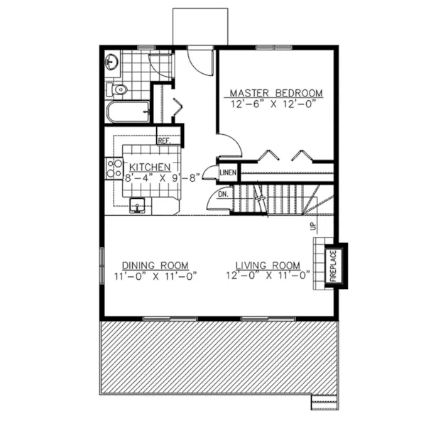 Cabin & Cottage House Plan First Floor - Pullen Inlet Vacation Cottage 148D-0009 - Shop House Plans and More