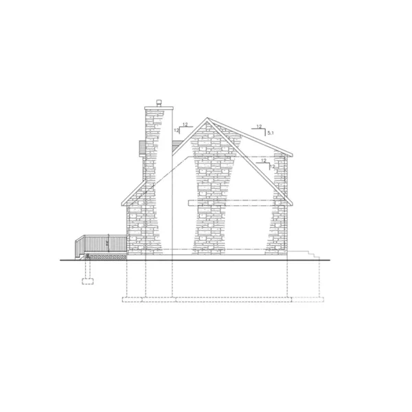 Cabin & Cottage House Plan Left Elevation - Pullen Inlet Vacation Cottage 148D-0009 - Shop House Plans and More