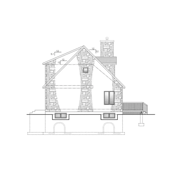 Cabin & Cottage House Plan Right Elevation - Pullen Inlet Vacation Cottage 148D-0009 - Shop House Plans and More