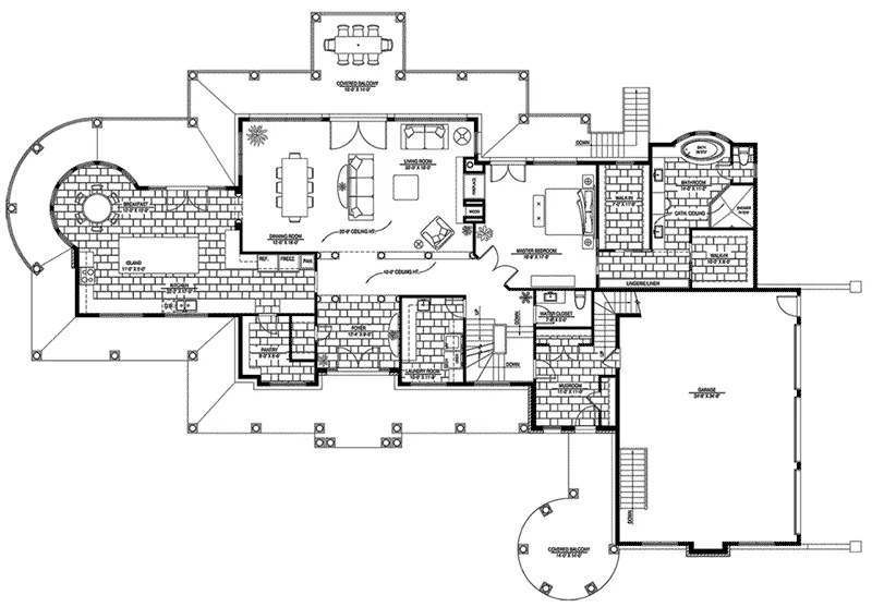Cabin & Cottage House Plan First Floor - 148D-0010 - Shop House Plans and More