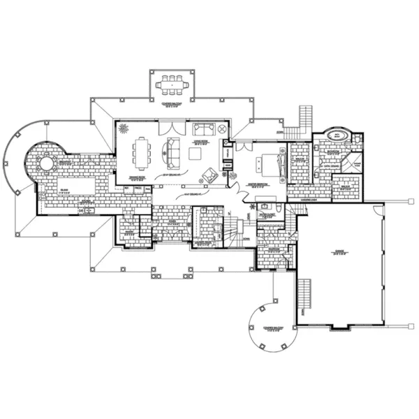 Cabin & Cottage House Plan First Floor - Hamptons Lane Luxury Home 148D-0010 - Shop House Plans and More