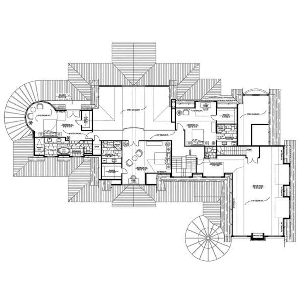 Cabin & Cottage House Plan Second Floor - Hamptons Lane Luxury Home 148D-0010 - Shop House Plans and More