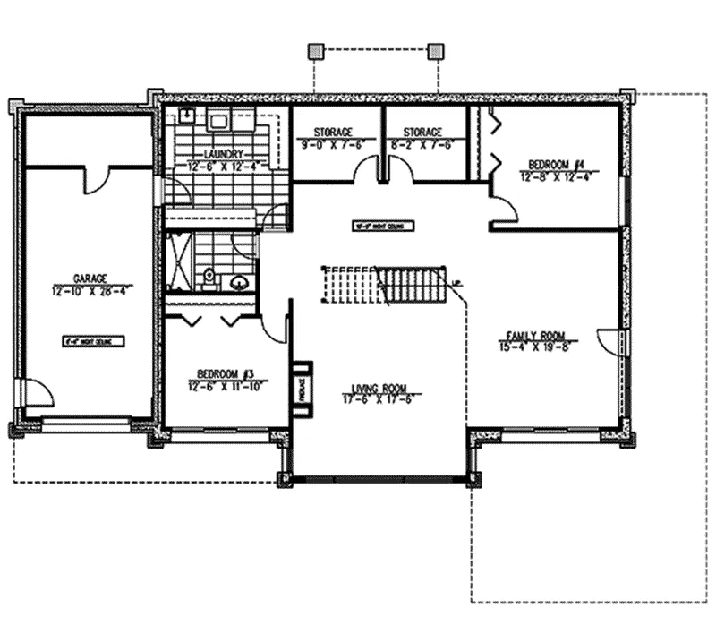 Bungalow House Plan Lower Level Floor - 148D-0011 - Shop House Plans and More