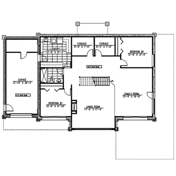 Modern House Plan Lower Level Floor - Piper Creek Modern Home 148D-0011 - Shop House Plans and More