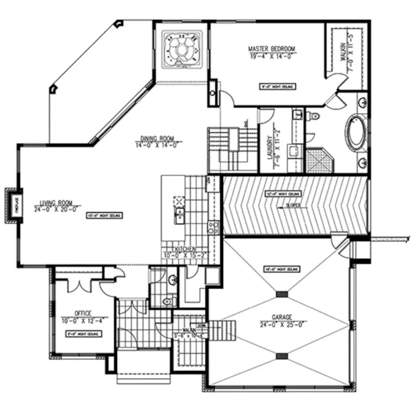 First Floor - Sweeney Modern Home 148D-0012 - Shop House Plans and More