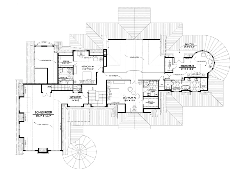 Country House Plan Second Floor - 148D-0013 - Shop House Plans and More
