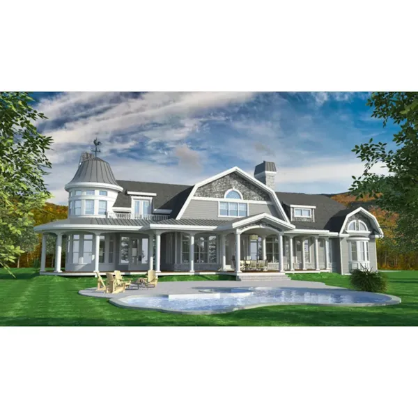 Waterfront House Plan Rear Photo 01 - Swansborough Luxury Home 148D-0013 - Shop House Plans and More