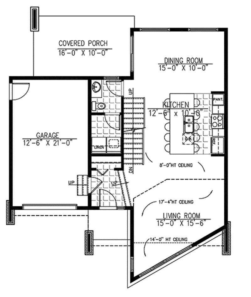 First Floor - 148D-0014 - Shop House Plans and More