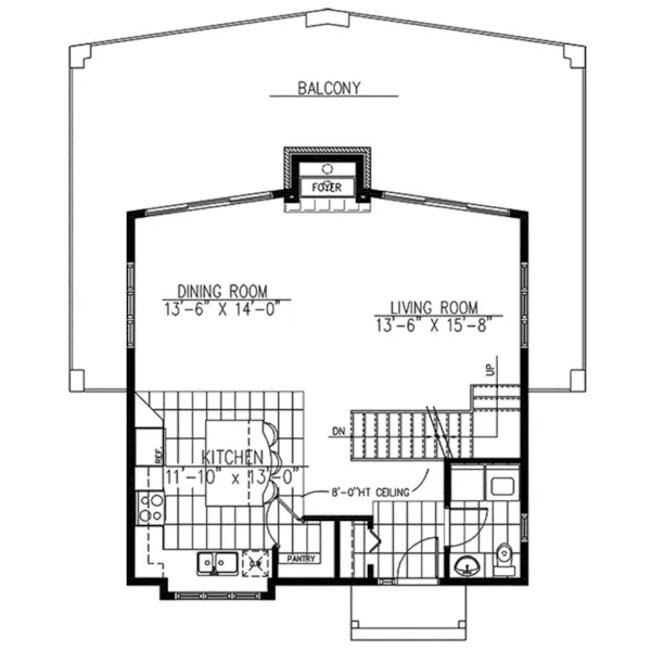 Mountain House Plan First Floor - Tatum Lake Vacation Home 148D-0015 - Shop House Plans and More