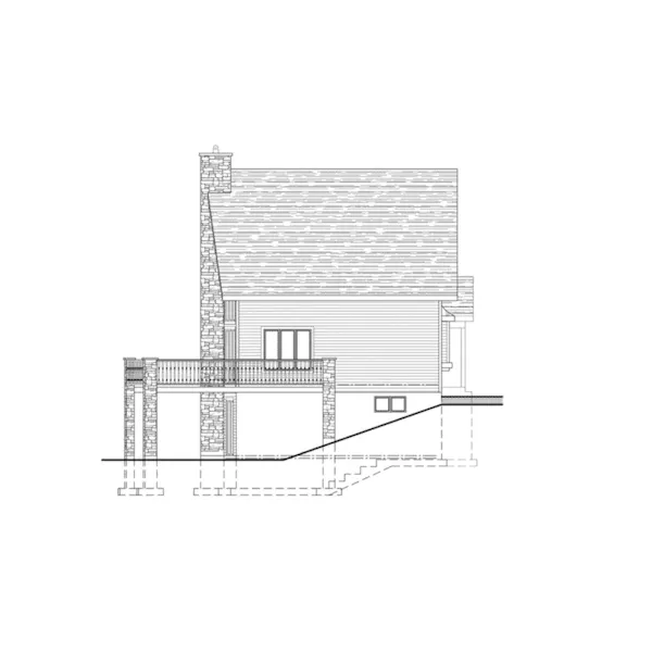 Mountain House Plan Left Elevation - Tatum Lake Vacation Home 148D-0015 - Shop House Plans and More