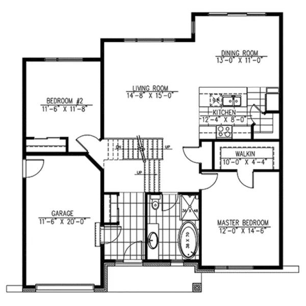 Contemporary House Plan First Floor - Vance Modern Home 148D-0016 - Shop House Plans and More