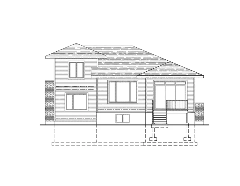 Modern House Plan Rear Elevation - 148D-0016 - Shop House Plans and More