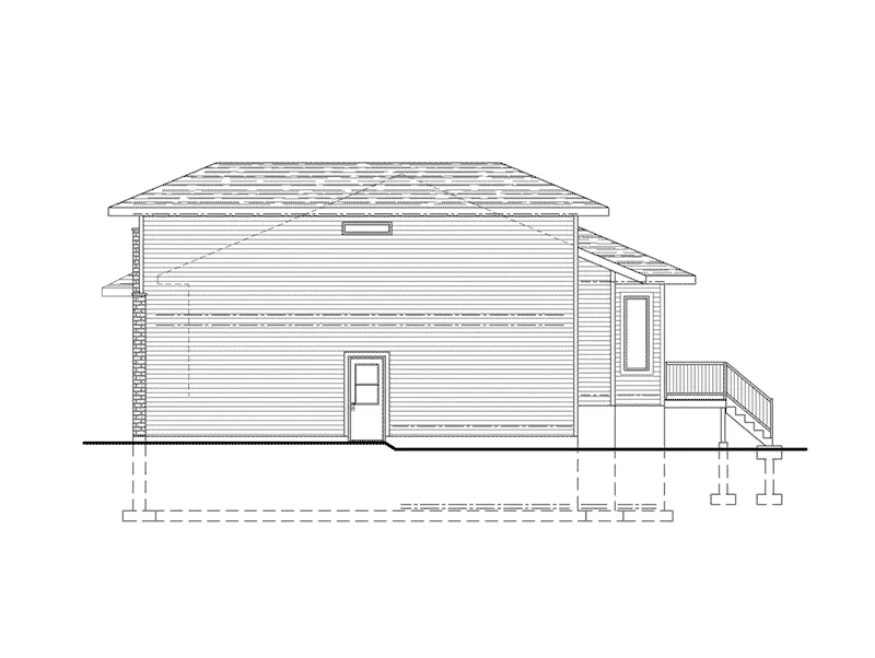 Modern House Plan Right Elevation - 148D-0016 - Shop House Plans and More