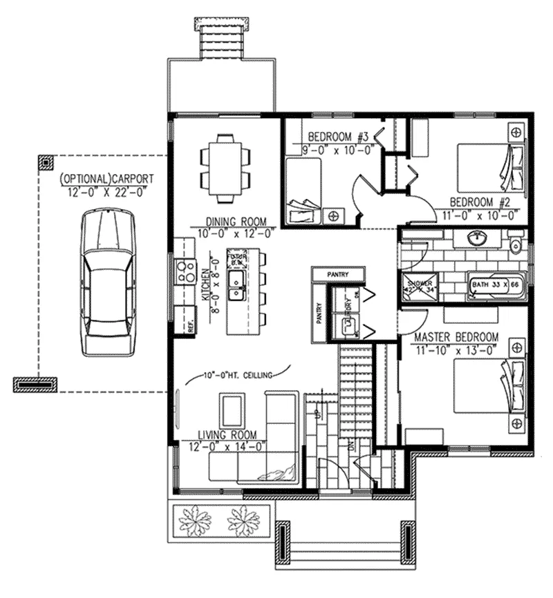 Bungalow House Plan First Floor - 148D-0017 - Shop House Plans and More