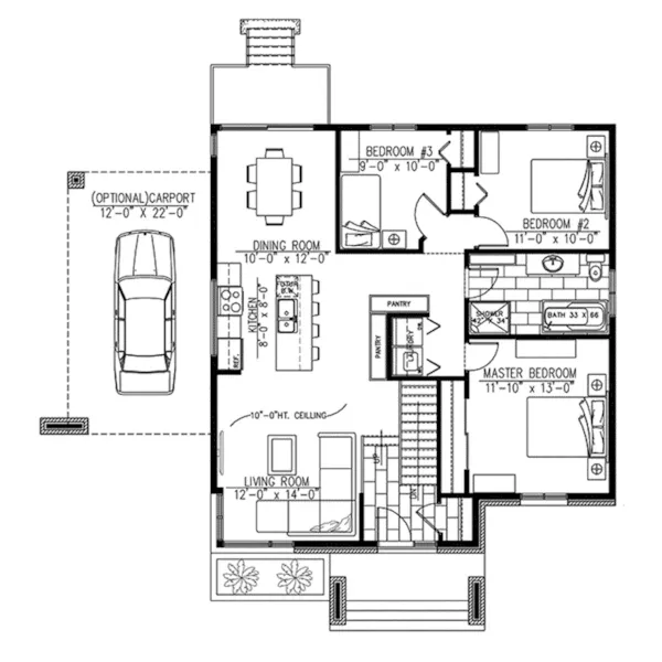 Bungalow House Plan First Floor - Vantage Hill Modern Home 148D-0017 - Shop House Plans and More