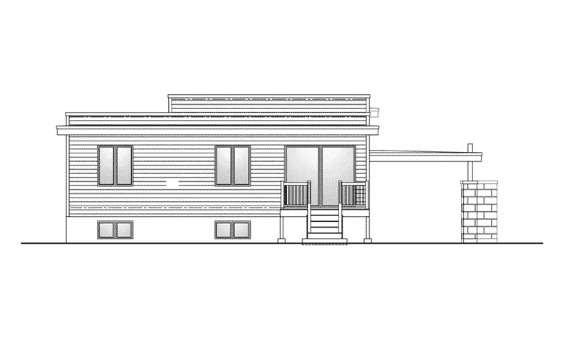 Bungalow House Plan Rear Elevation - 148D-0017 - Shop House Plans and More