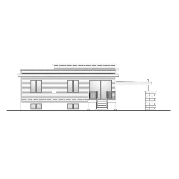 Bungalow House Plan Rear Elevation - Vantage Hill Modern Home 148D-0017 - Shop House Plans and More