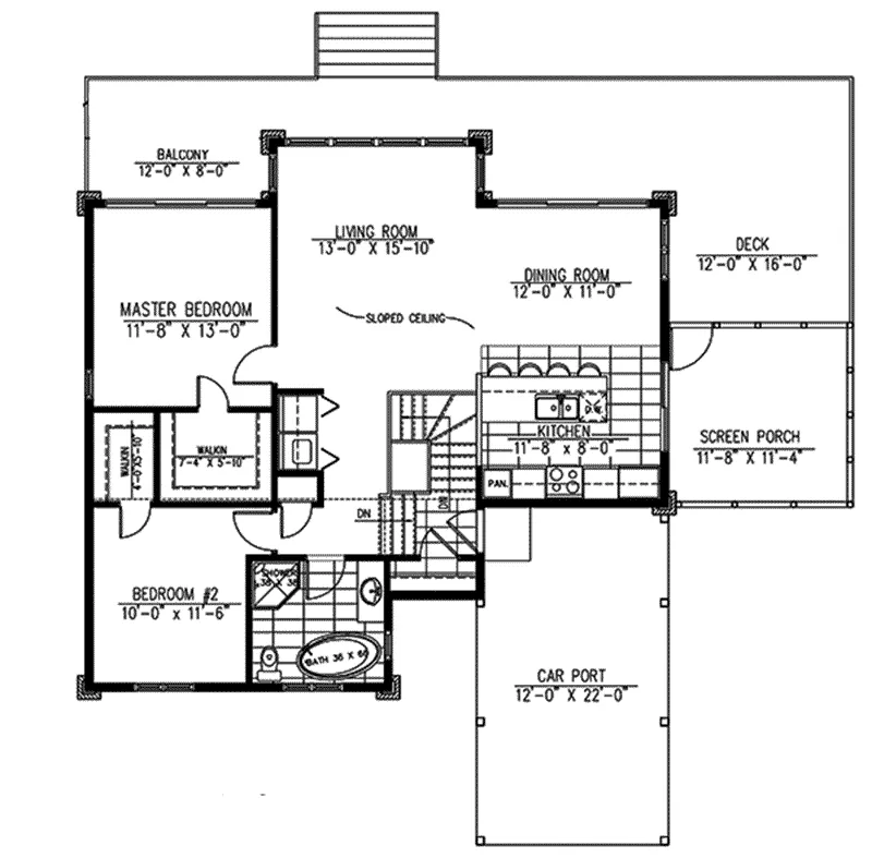 Contemporary House Plan First Floor - 148D-0018 - Shop House Plans and More