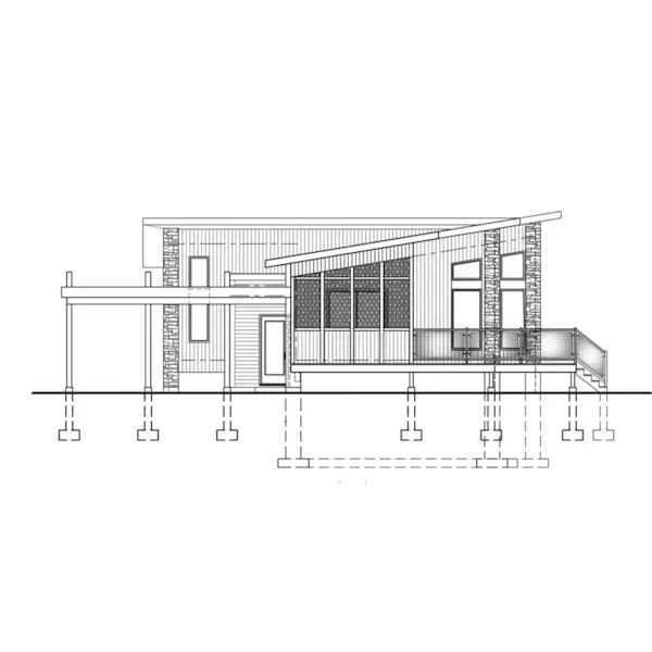 Modern House Plan Right Elevation - Oxbow Creek Modern Home 148D-0018 - Shop House Plans and More