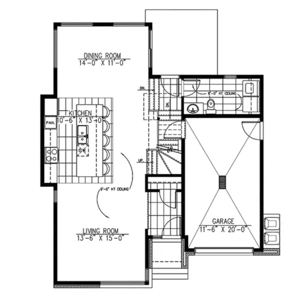 Contemporary House Plan First Floor - 148D-0019 - Shop House Plans and More