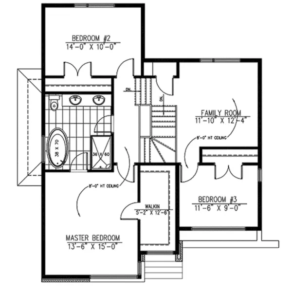 Contemporary House Plan Second Floor - 148D-0019 - Shop House Plans and More