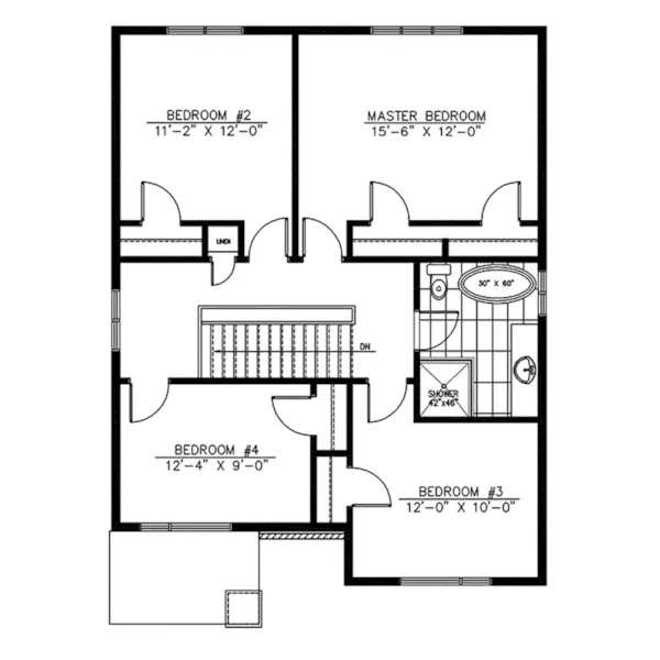 Contemporary House Plan Second Floor - Newcomb Narrow Lot Home 148D-0020 - Shop House Plans and More