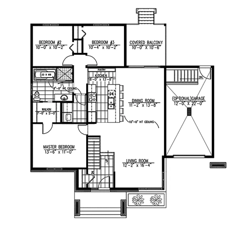 First Floor - 148D-0021 - Shop House Plans and More