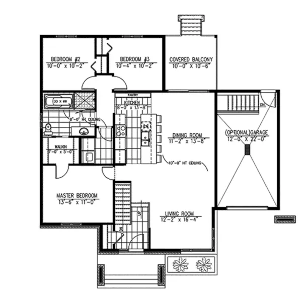 First Floor - Mesa Falls Modern Home 148D-0021 - Shop House Plans and More