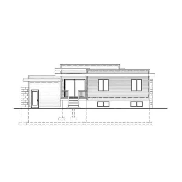 Rear Elevation - Mesa Falls Modern Home 148D-0021 - Shop House Plans and More