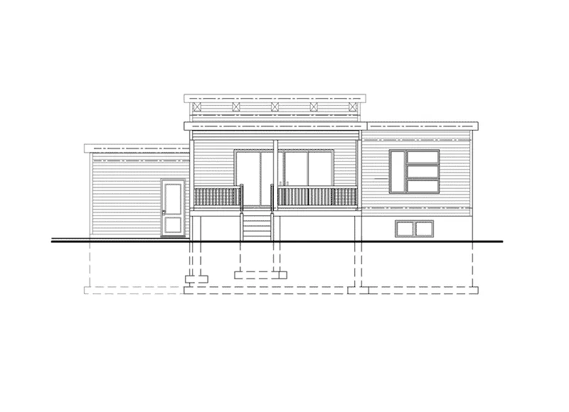 Contemporary House Plan Rear Elevation - Patti Peak Modern Home 148D-0022 - Shop House Plans and More