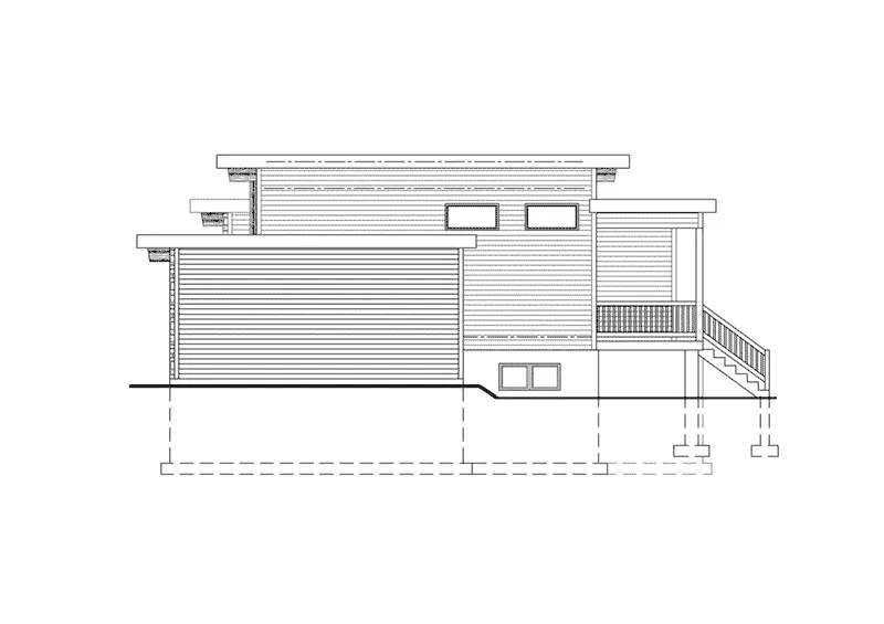 Contemporary House Plan Right Elevation - Patti Peak Modern Home 148D-0022 - Shop House Plans and More