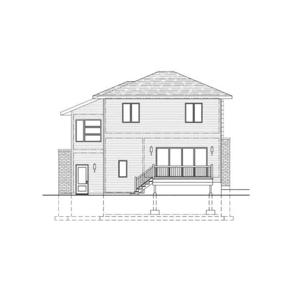 Left Elevation - Lavin Modern Home 148D-0023 - Shop House Plans and More