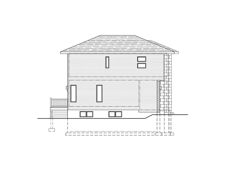 Right Elevation - 148D-0023 - Shop House Plans and More
