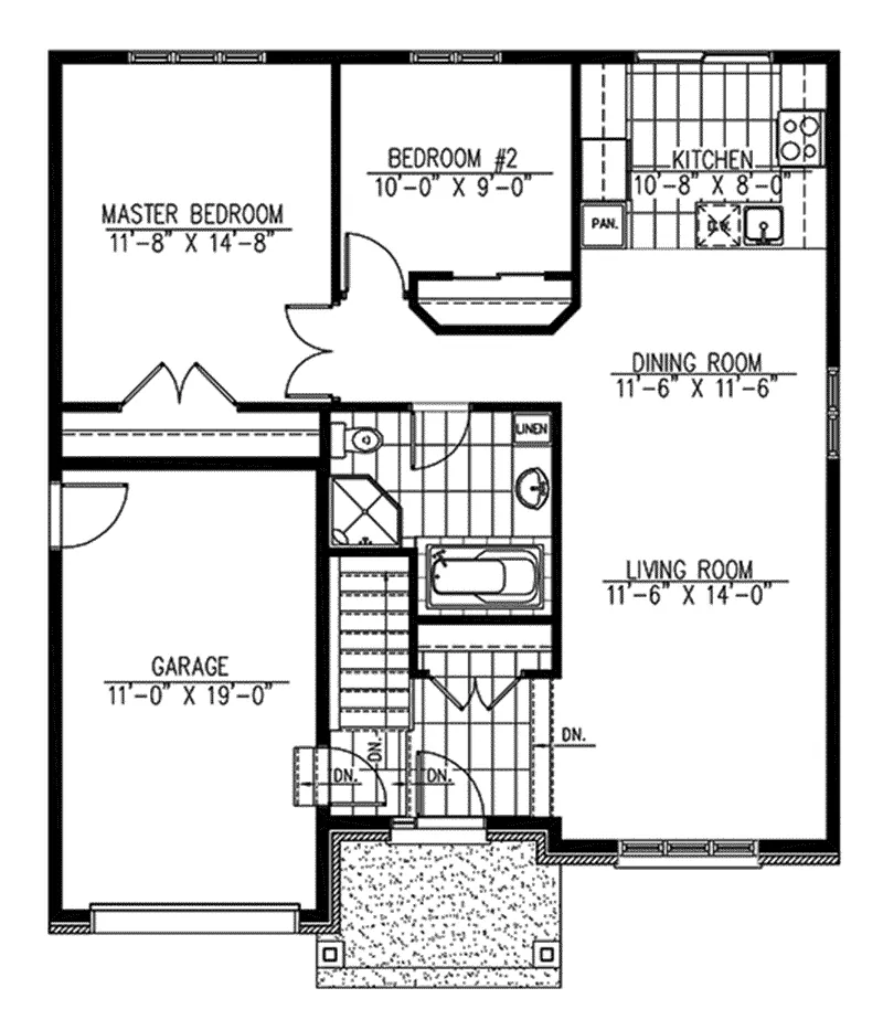Ranch House Plan First Floor - 148D-0024 - Shop House Plans and More