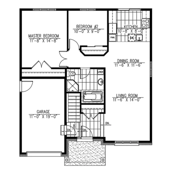 Contemporary House Plan First Floor - 148D-0024 - Shop House Plans and More