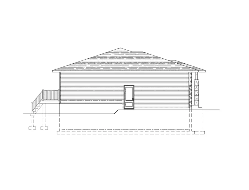 Ranch House Plan Left Elevation - 148D-0024 - Shop House Plans and More