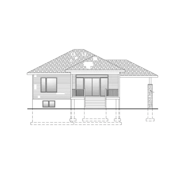 Cabin & Cottage House Plan Rear Elevation - Whistler Circle Rustic Home 148D-0026 - Shop House Plans and More