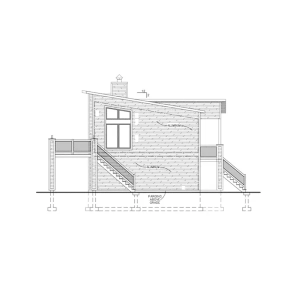 Cabin & Cottage House Plan Left Elevation - Breakwater Cove Vacation Home 148D-0030 - Shop House Plans and More